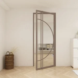 Ronde Stalen deur Tygo BRONS (HELDER GLAS) 231,5 x 93 + kozijn