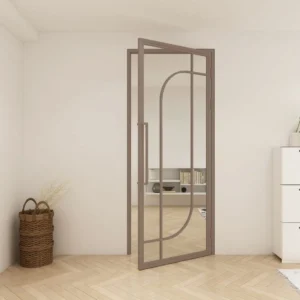 Ronde Stalen deur Philou BRONS (HELDER GLAS) 231,5 x 93 + kozijn