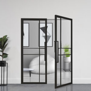 Dubbele stalen taatsdeuren Luxury (HELDER GLAS) 211,5 x 83 cm