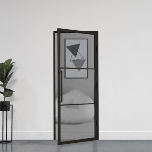 Stalen deur (ROOKGLAS) 211,5 x 83 + kozijn